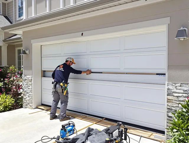 Windsor Locks Garage Door Repair team performing complete garage door replacement at Windsor Locks residence