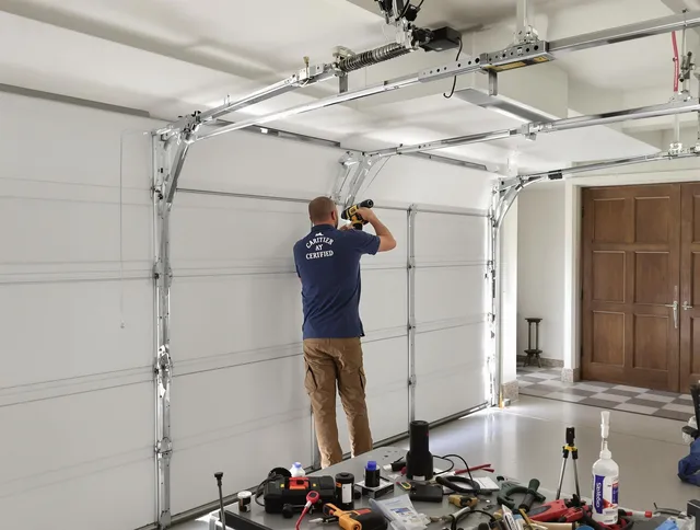 Windsor Locks Garage Door Repair certified technician performing precision garage door repair in Windsor Locks