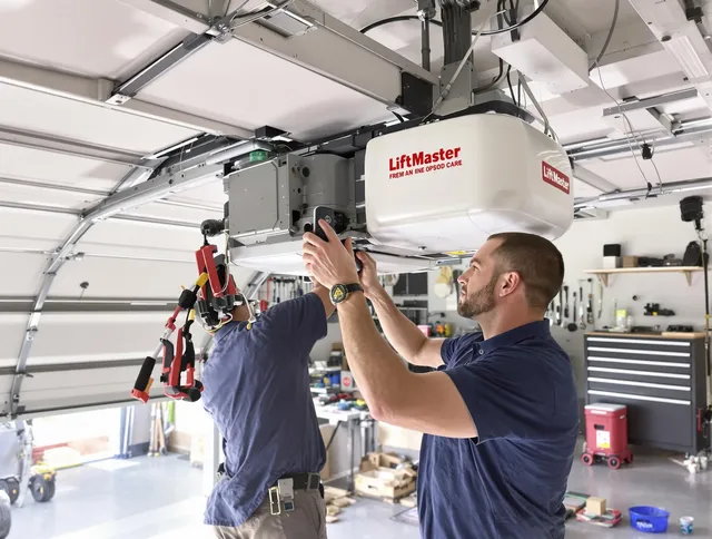 Windsor Locks Garage Door Repair technician performing advanced diagnostics on garage opener in Windsor Locks